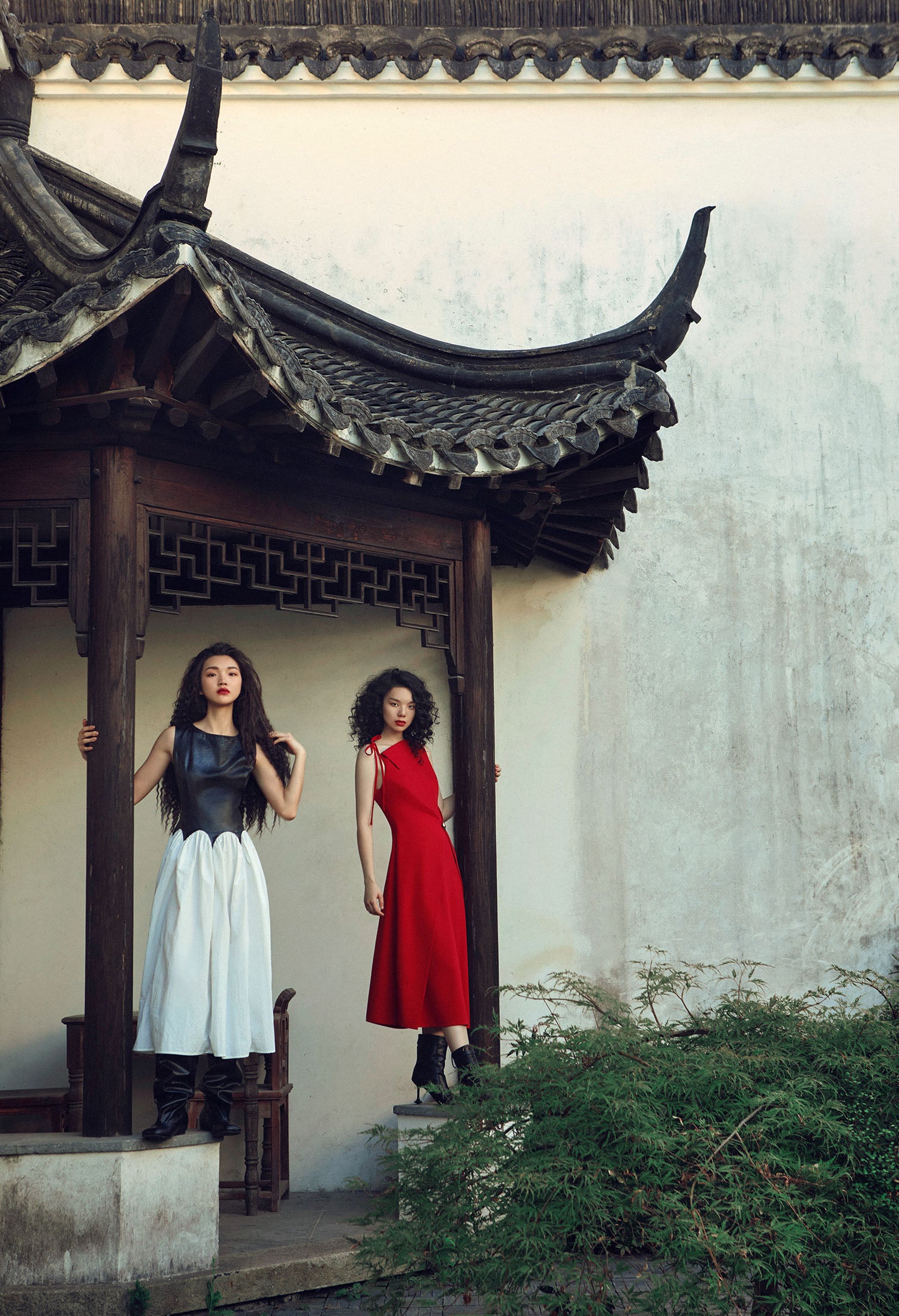 Asymmetric Drape Midi Dress