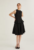 High Neck Brocade Peplum Top