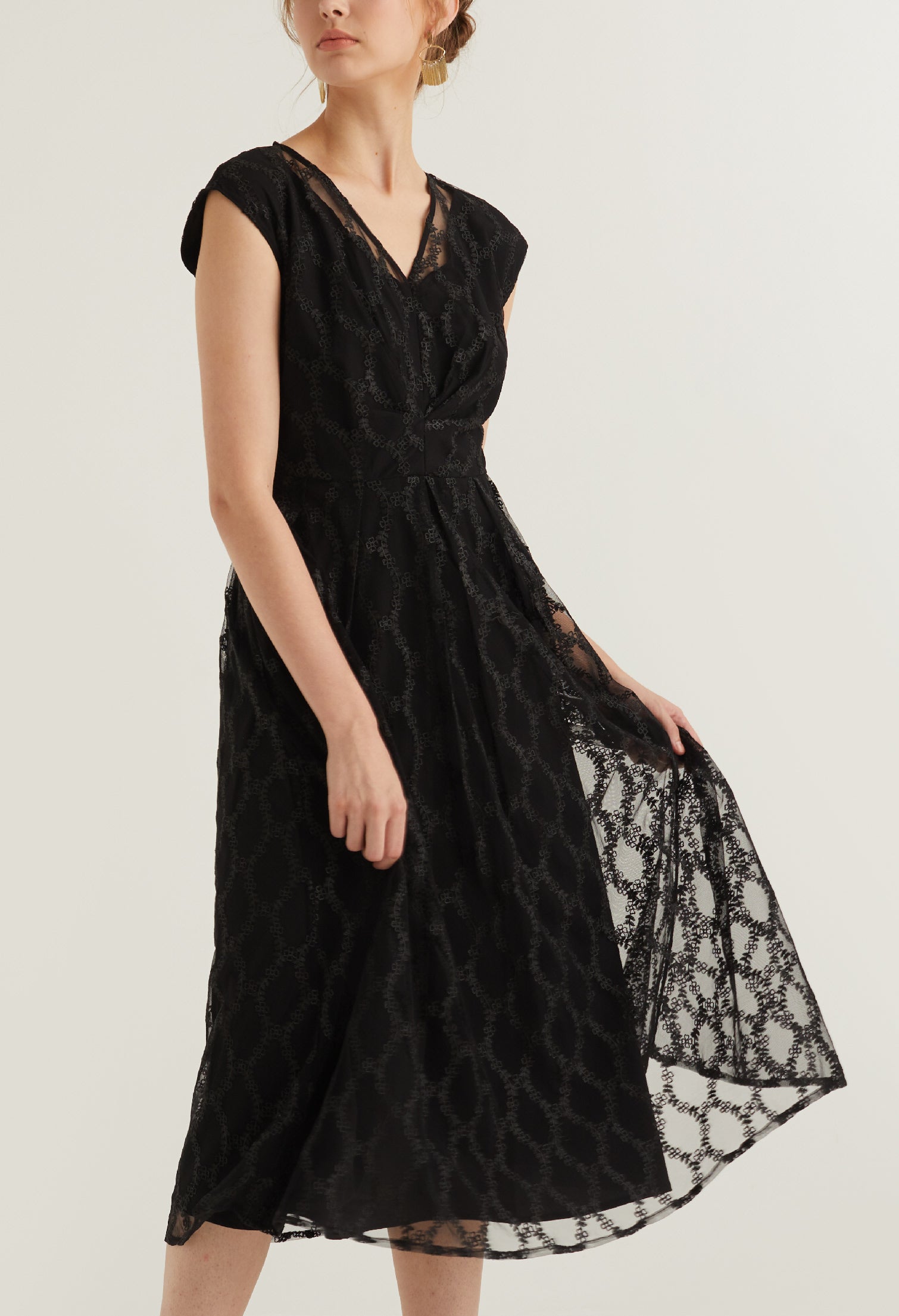 See Through Lace Detail Party Dress