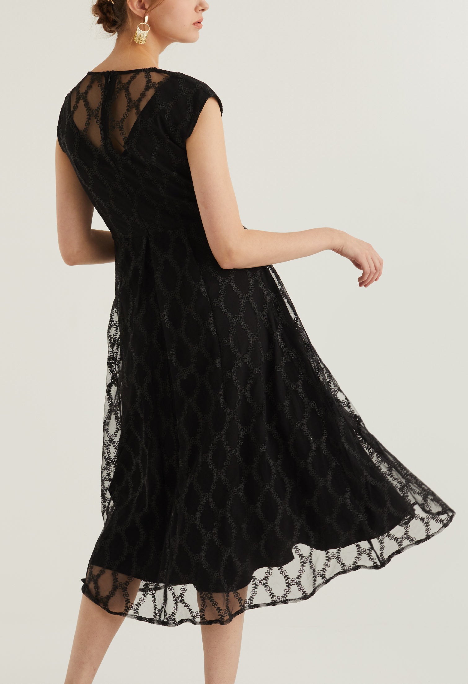 See Through Lace Detail Party Dress