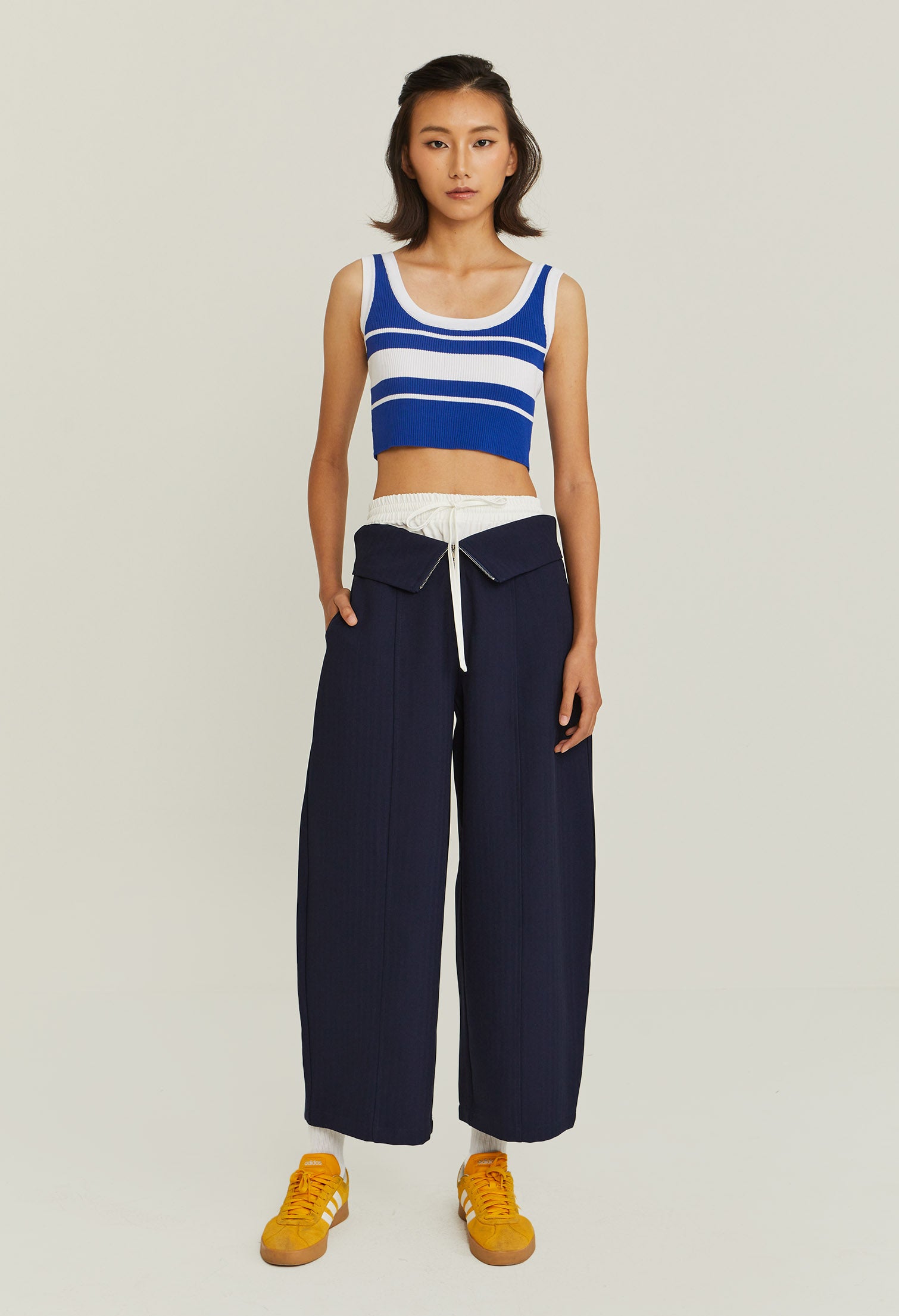 Contrast Banded Crop Top