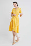 Asymmetrical Wrap Side Tie Dress
