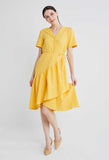 Asymmetrical Wrap Side Tie Dress