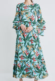 Tropical Vacay Ruffled Sleeve Dress