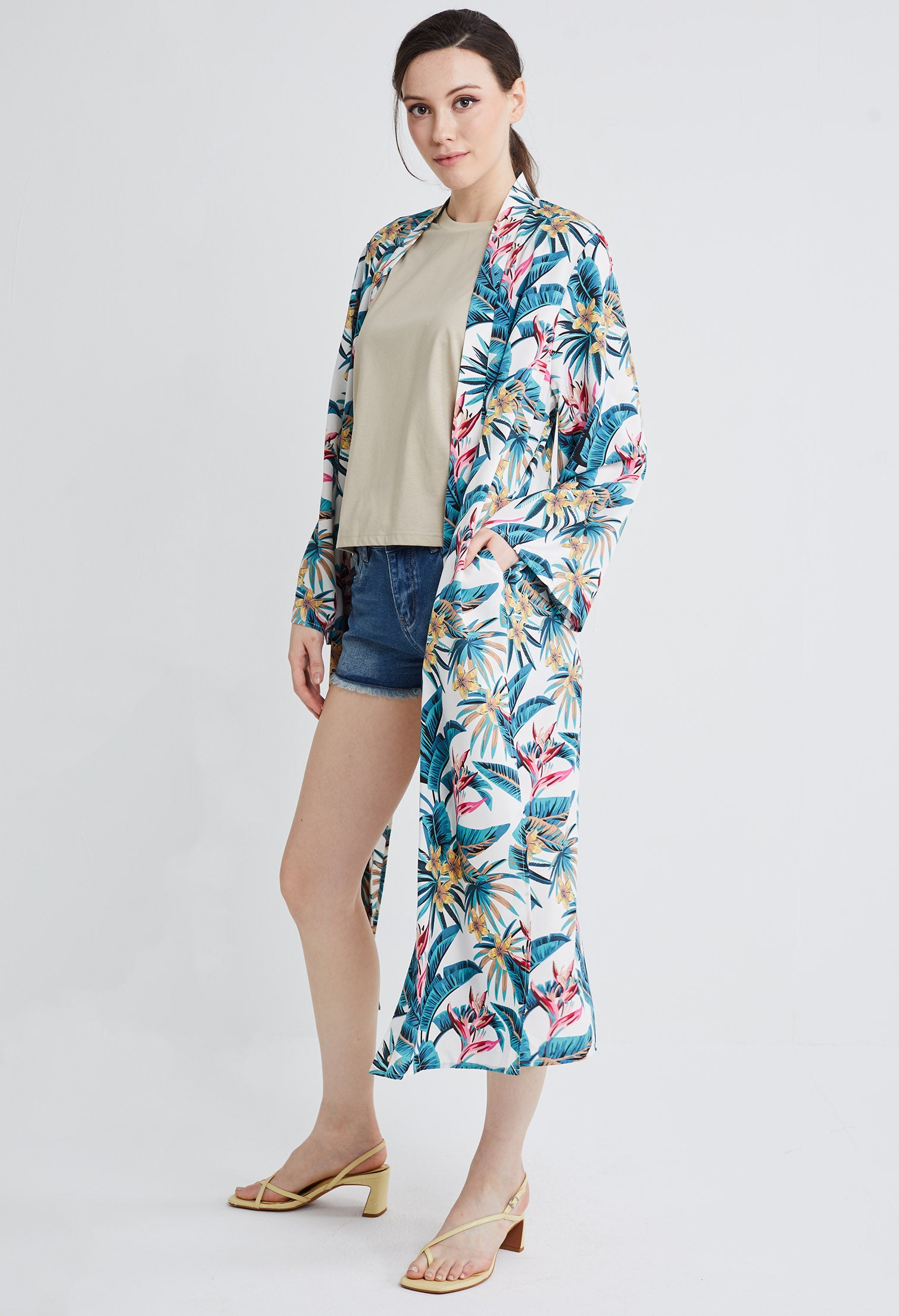 Tropical Vacay Long Kimono