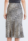 Leopard Spotted Satin Slip Skirt