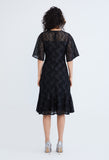 Lace Pearl Belted Cocktail Dress