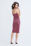 Starlight Glitter Toga Dual Strap Midi Bodycon Dress