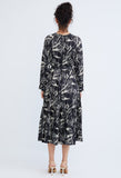 Abstract Allover Flora Belted Dress