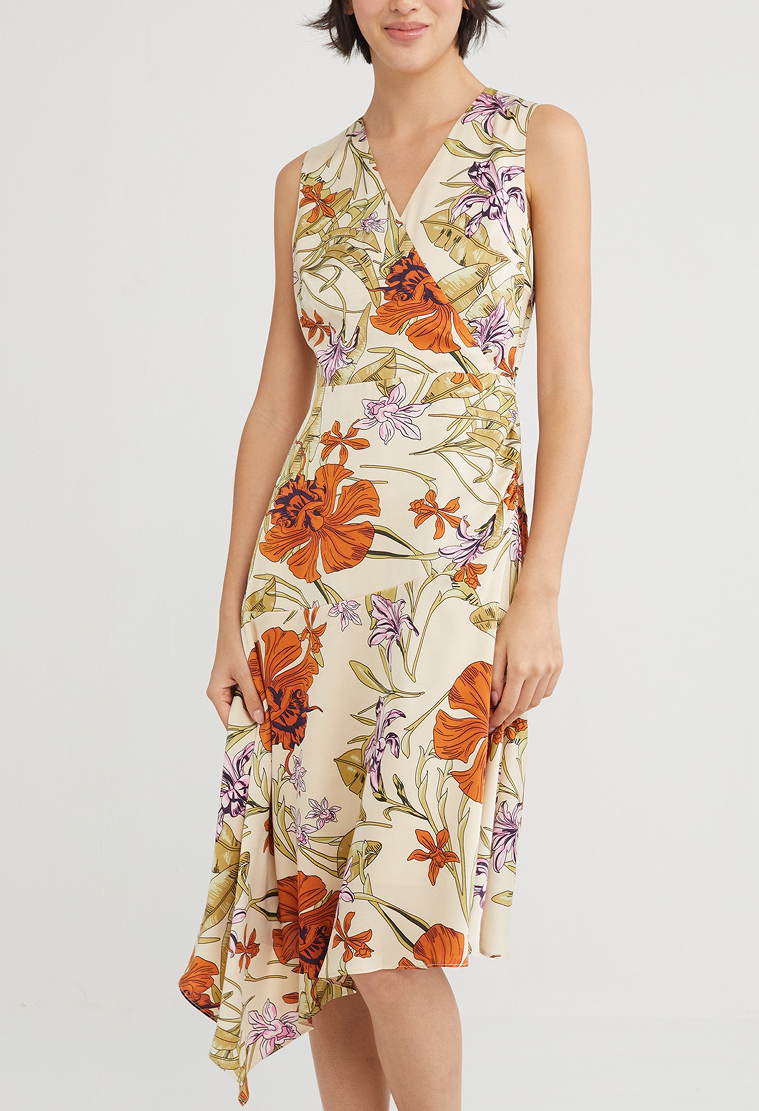 Ceria Floral Deep-V Dress