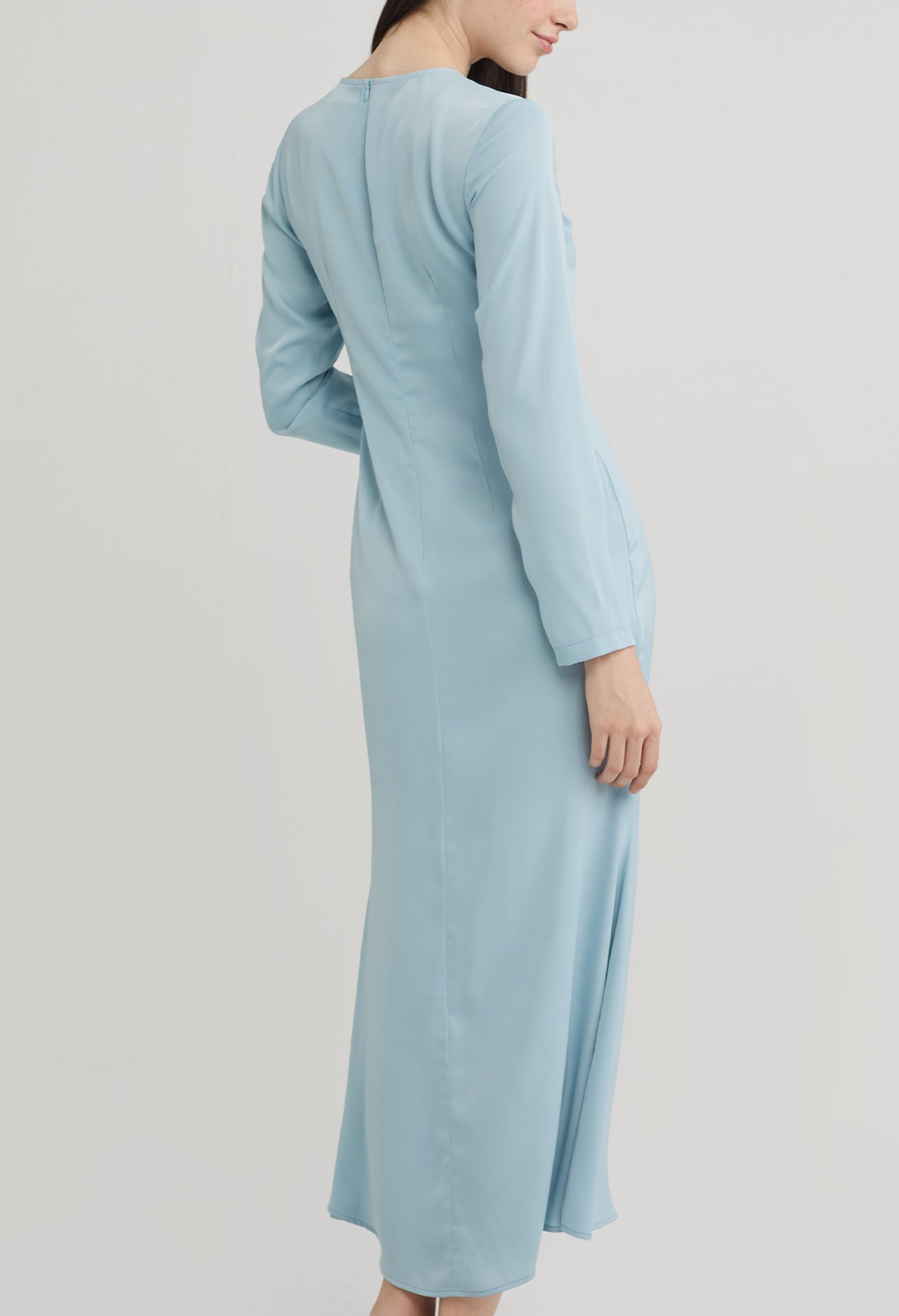 Elegant Satin Long Sleeve Maxi Dress