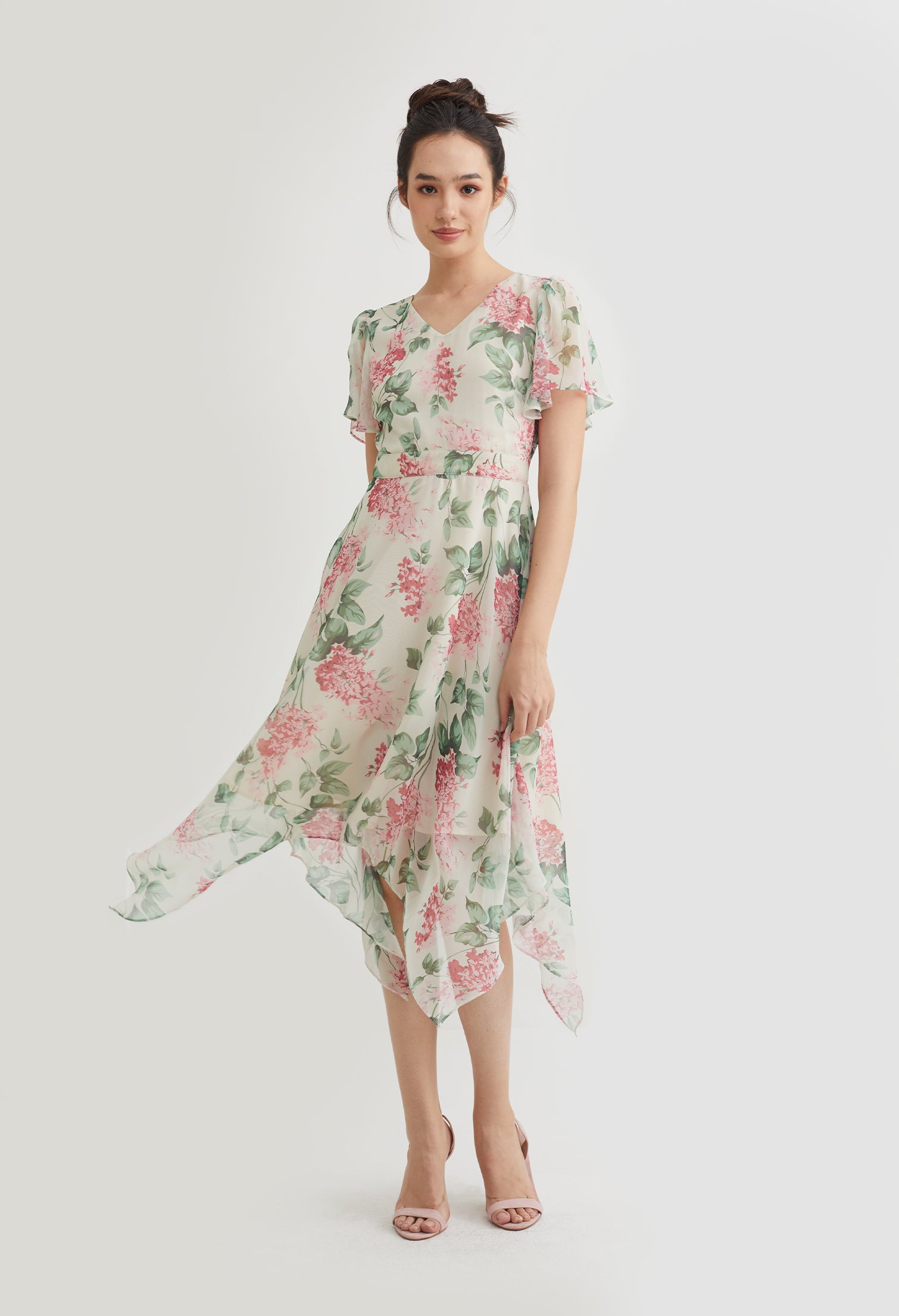 Sweetheart Floral Flowy Dress