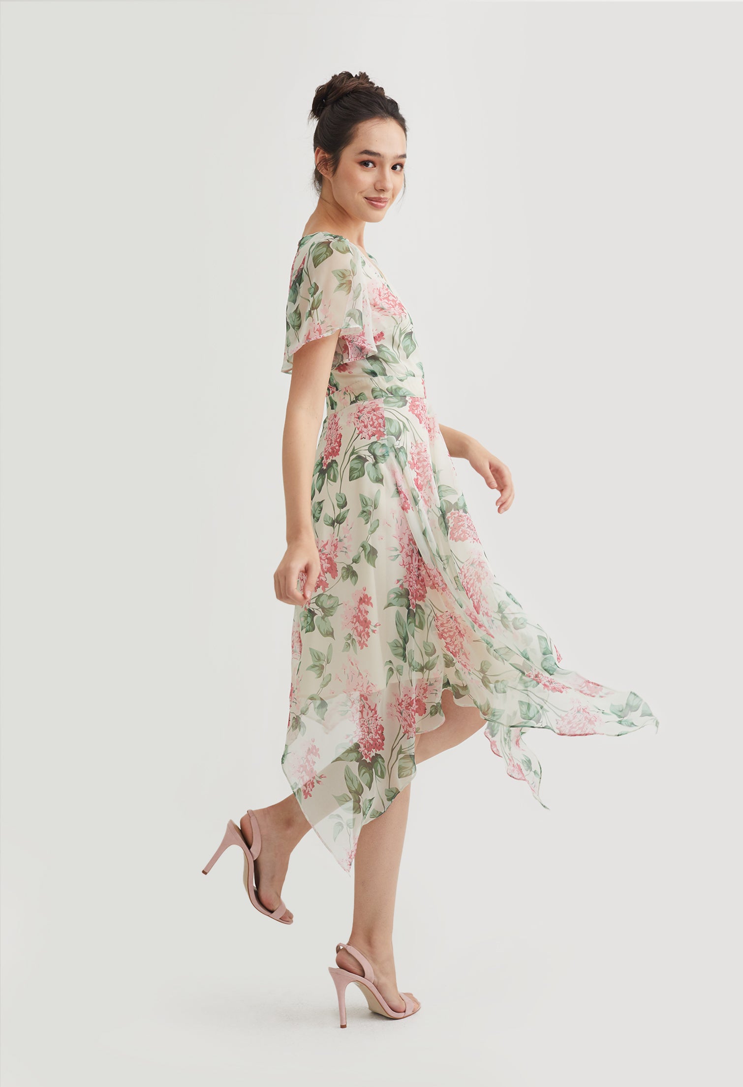 Sweetheart Floral Flowy Dress