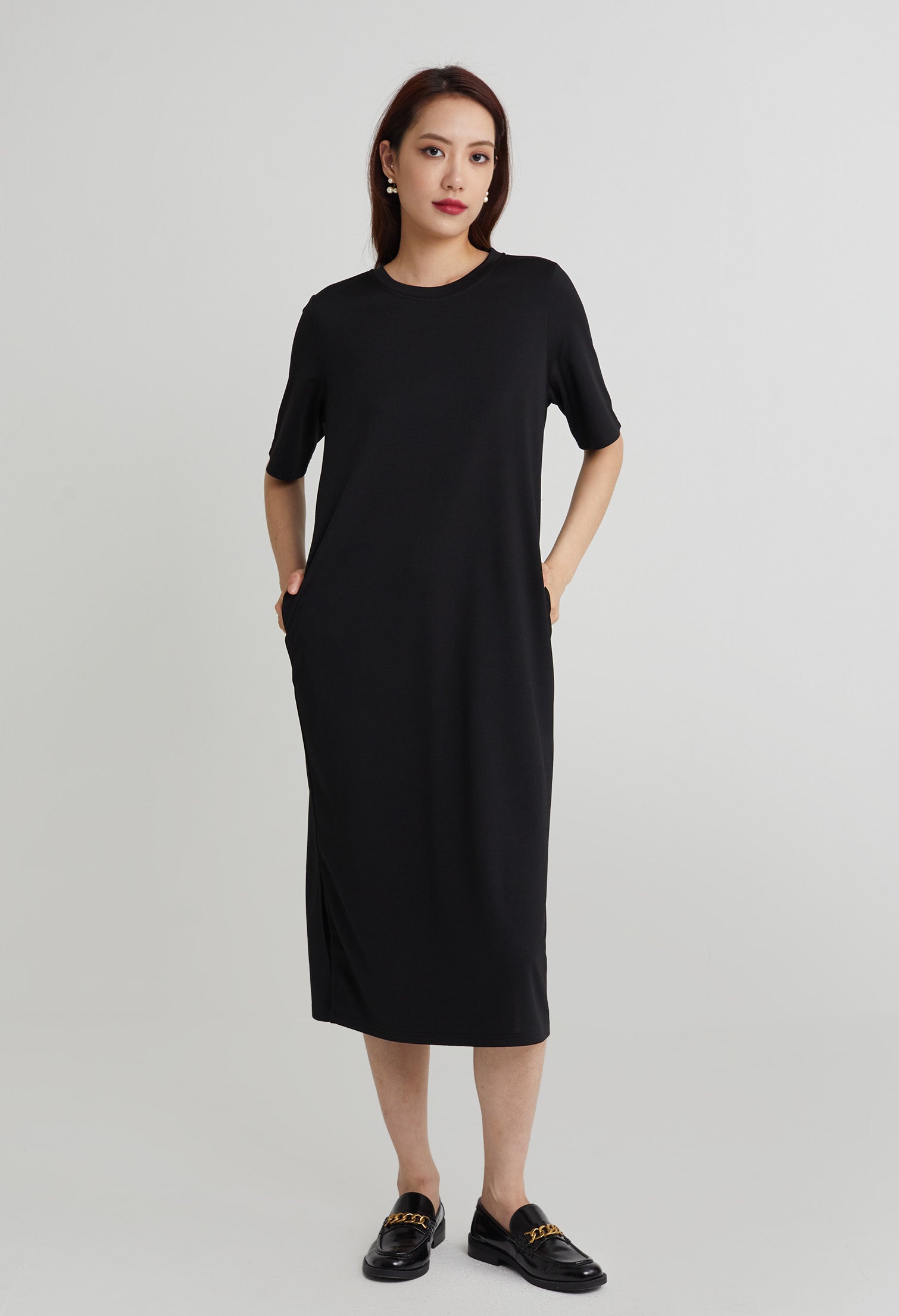 Cozy Round Neck Maxi Dress