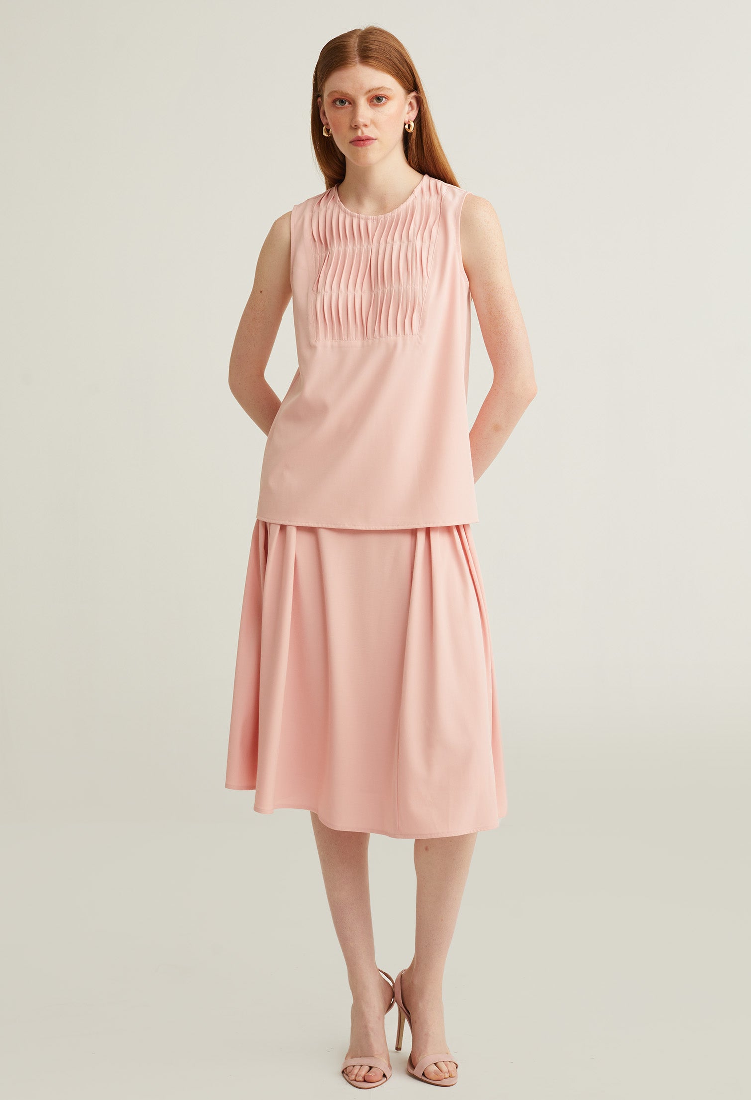 Elegant Pleated Sleeveless Top