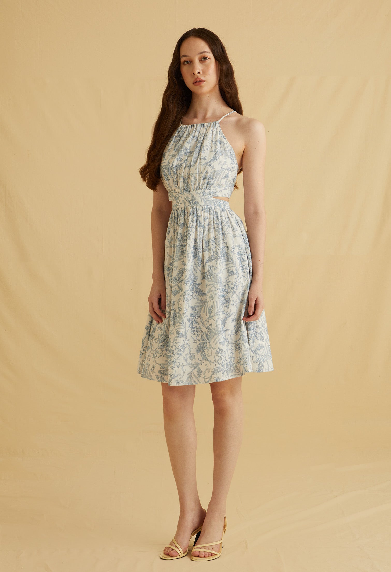 Ravello Bloom Halter Mini Dress