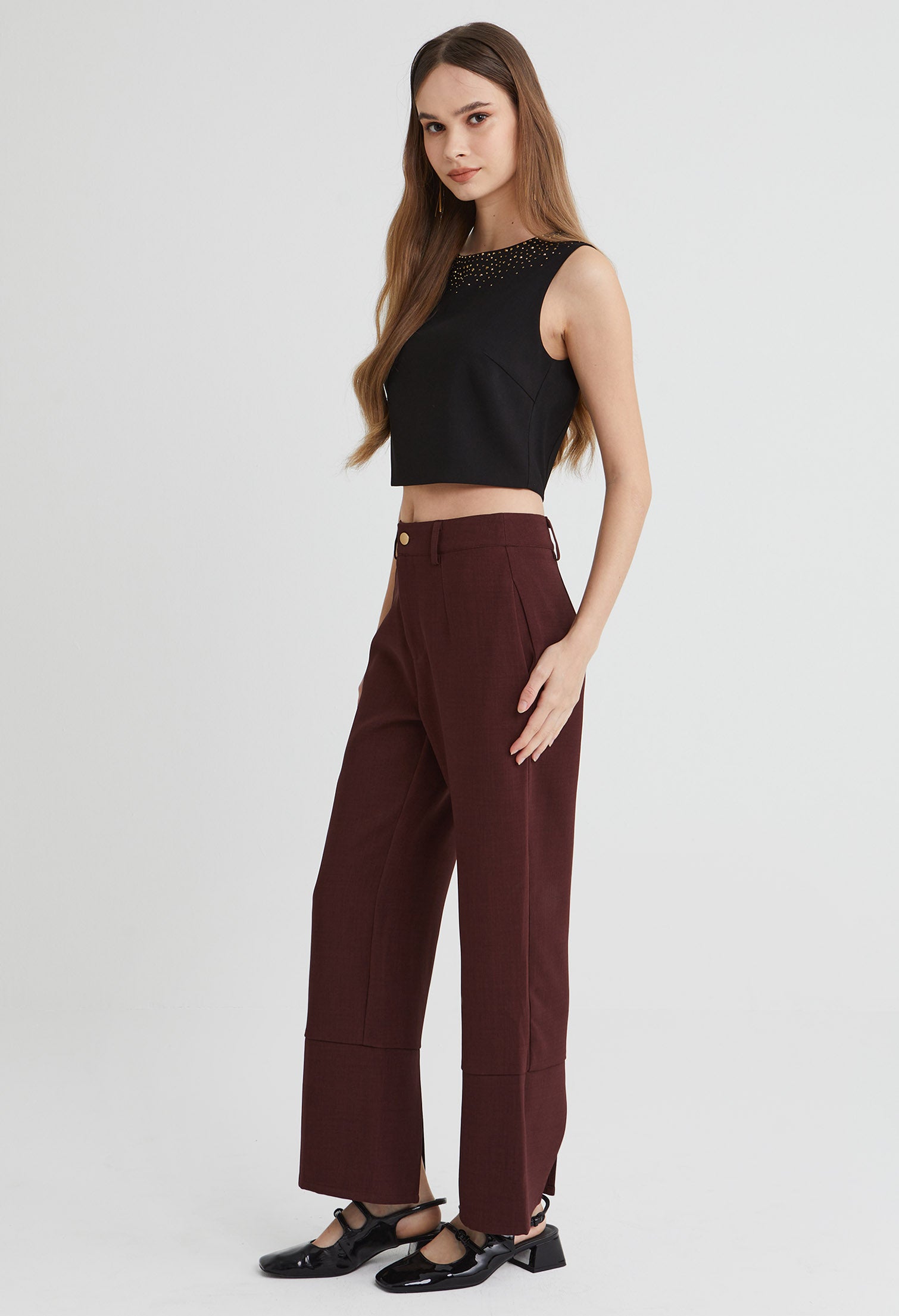 Gold Accent Fitted Tank Top