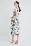Vacay Leaf Motif Tunic Tie-waist Dress