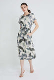 Vacay Leaf Motif Tunic Tie-waist Dress