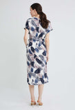 Vacay Leaf Motif Tunic Tie-waist Dress