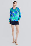 Picasso Floral Petal Button Down Blouse