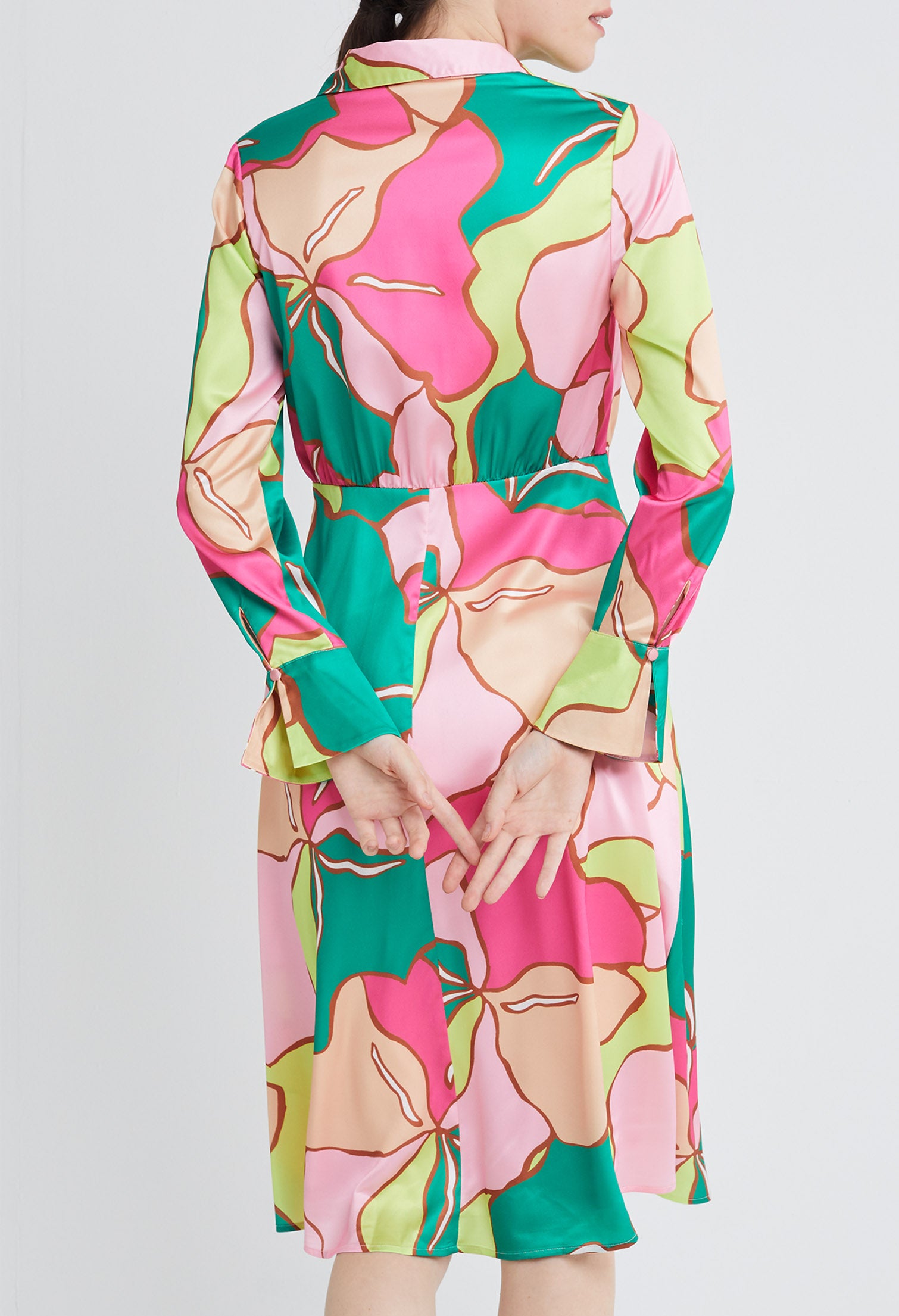 Picasso Floral Petal Shirt Dress