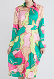Picasso Floral Petal Shirt Dress