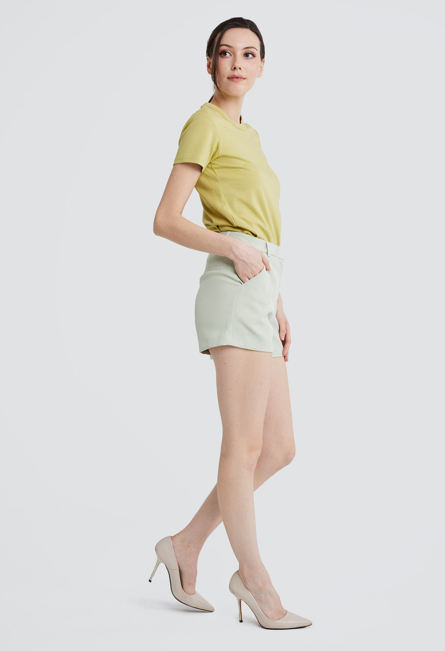 Solid Colour Tailored Shorts