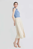 Flowy Linen Button Boho Skirt
