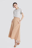 Paperbag Elastic Waist Maxi Skirt
