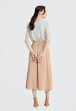 Paperbag Elastic Waist Maxi Skirt