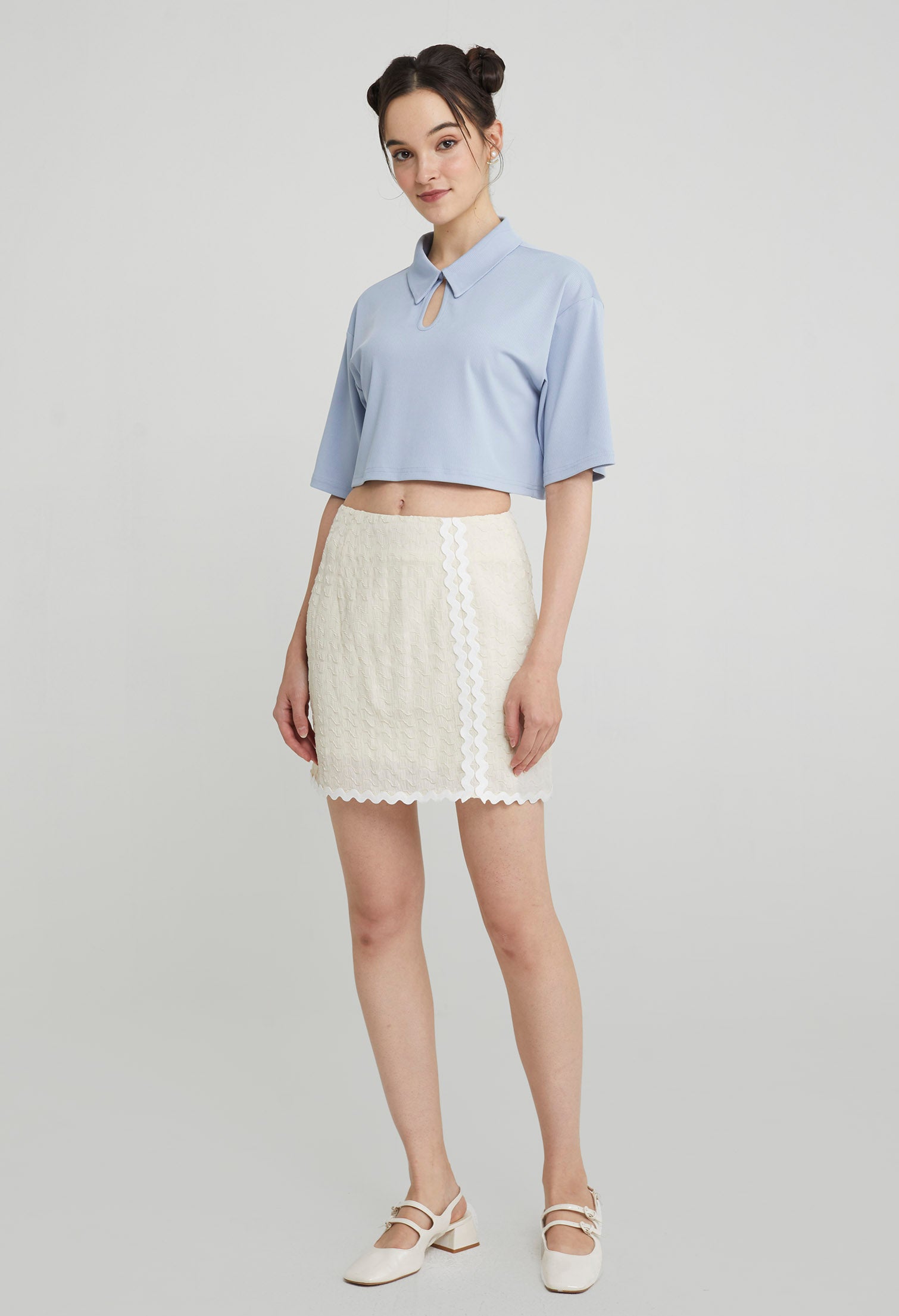 Elegant Keyhole Collared Top