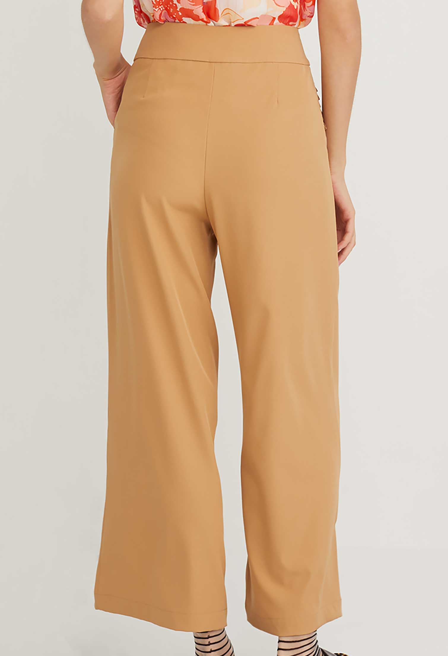 Dual Accent Wide Leg Trousers