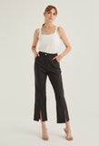 Front Slit Striped Smart Trousers