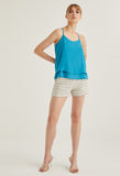 Double Tiered Flared Back Halter Camisole Top