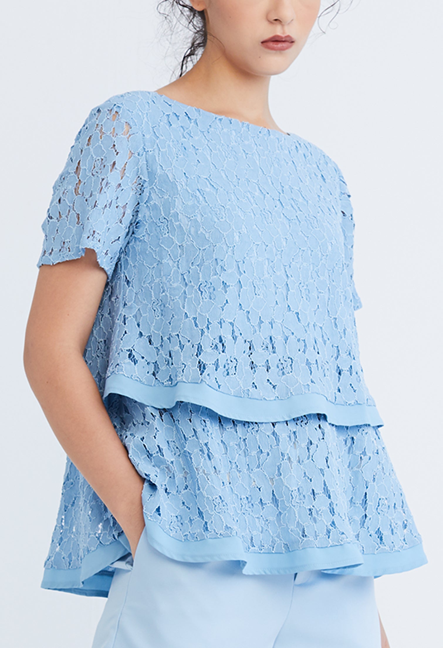 Layered Tiered Lace Blouse