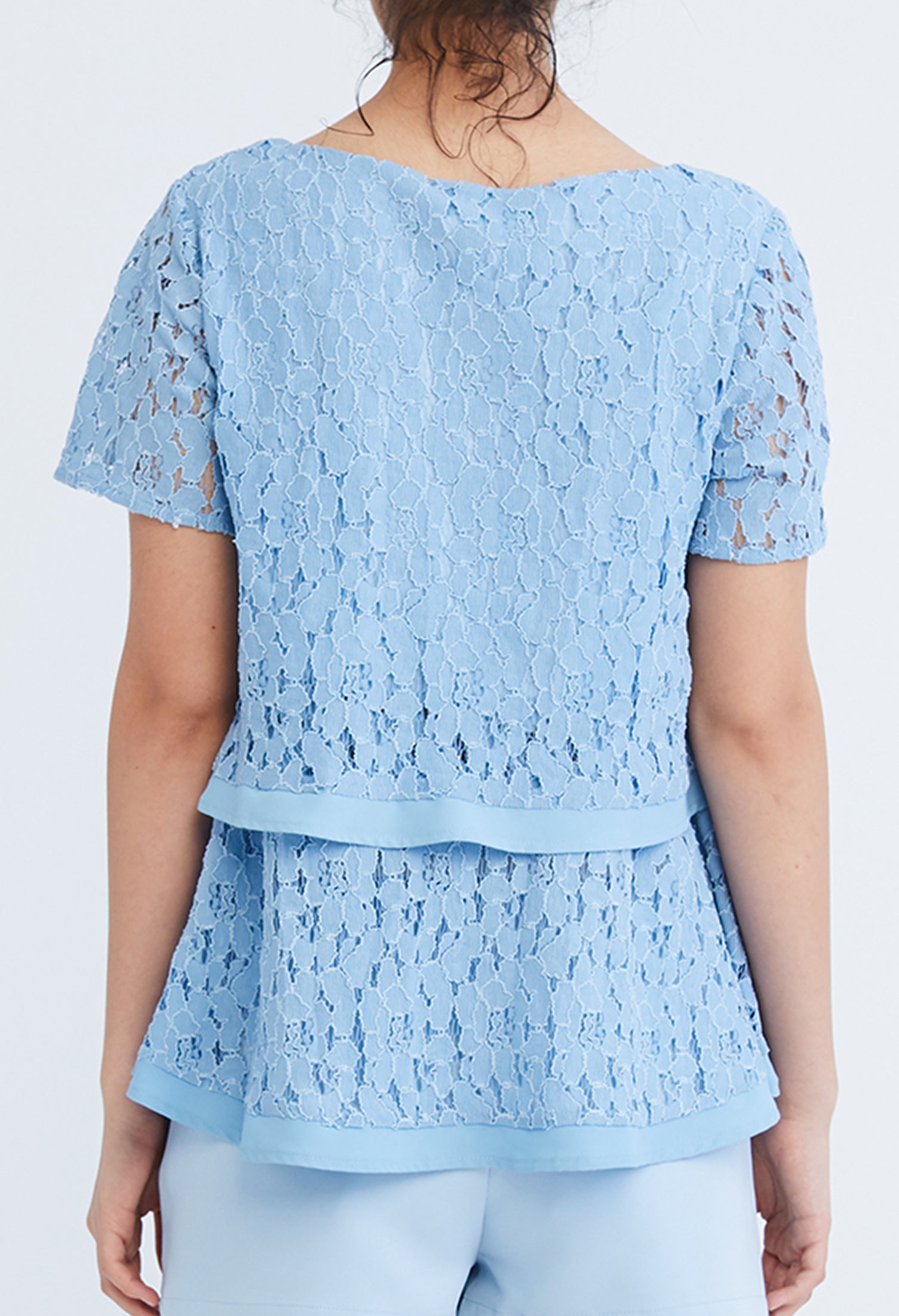 Layered Tiered Lace Blouse