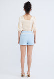 Preppy Princess Foldover Contrast Seam Shorts