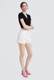 Ribbed Collared Cropped Top