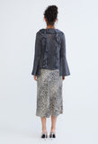 Drop Petal Ruffled Trumpet Sleeve Cardigan