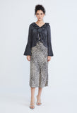 Drop Petal Ruffled Trumpet Sleeve Cardigan
