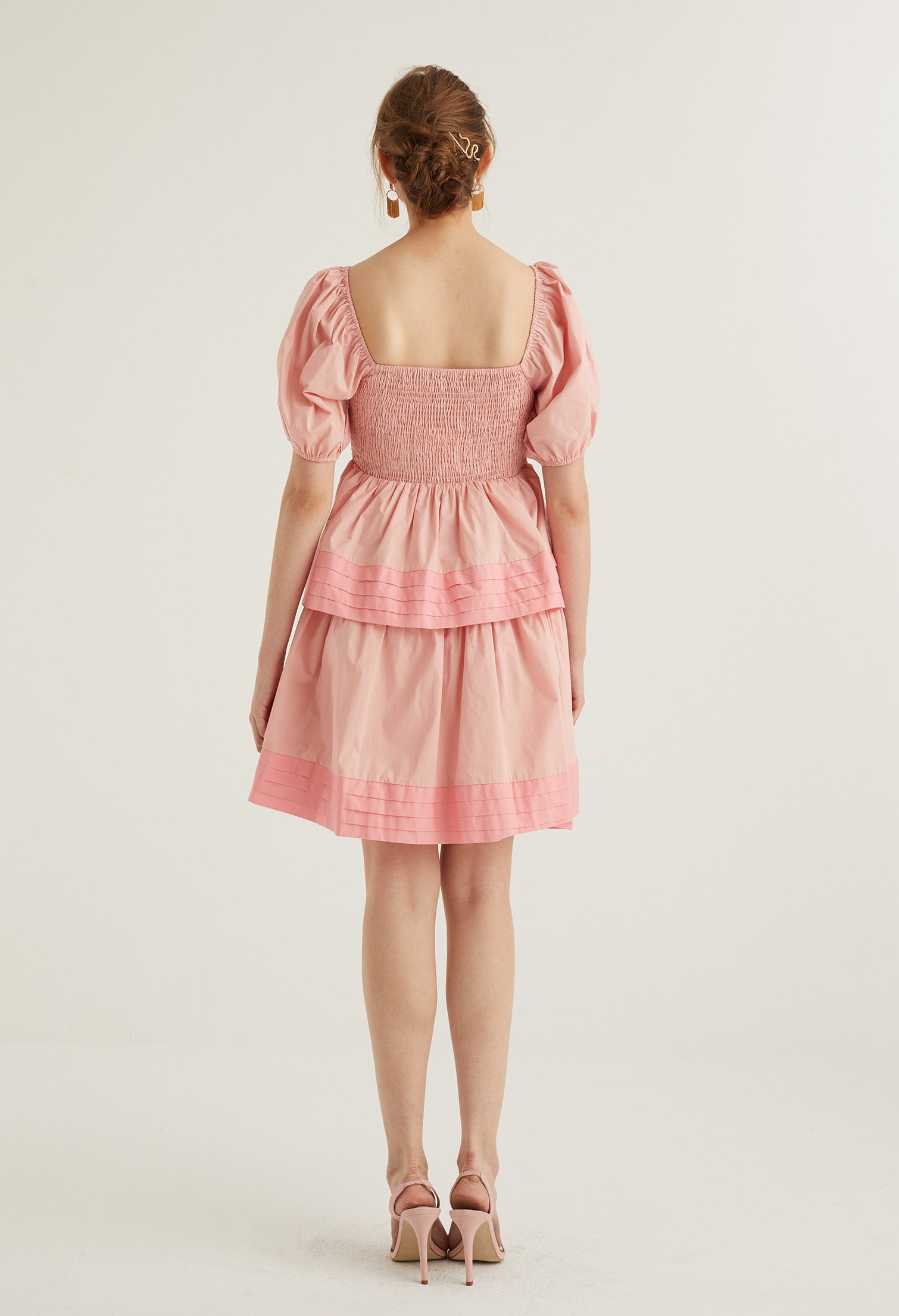 Puffed Sleeved Baby Doll Dress