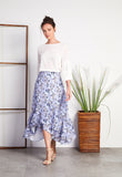 Trumpet Sleeve Pleated Blouse