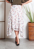 Asymmetrical Floral Skirt