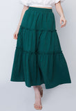 Subtle Motif Tiered Ruffle Full Skirt
