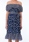 Off Shoulder Floral Patch Dress