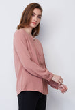 Pearl Button Straight Panel Blouse