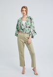 Dual Contrast Leaf Kimono Top