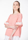 Ruffled Sleeve with Lace Blouse