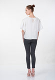 Ruffled Sleeve with Ribbon Top